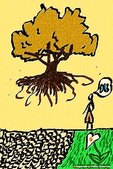 C:\Users\Alex\Desktop\CREAZIONI ARTISTICHE ALESSANDRA DELLA QUERCIA\CARTOLINE CON FIRMA -ALESSANDRA DELLA QUERCIA\ALESSANDRA DELLA QUERCIA - FIRMATO - PEPPINO E LA PERFEZIONE DEL MELOGRANO - MATTONI.jpg