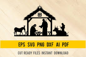 Holy Night Nativity Christian Scene SVG Graphic by SignReadyDClipart ·  Creative Fabrica